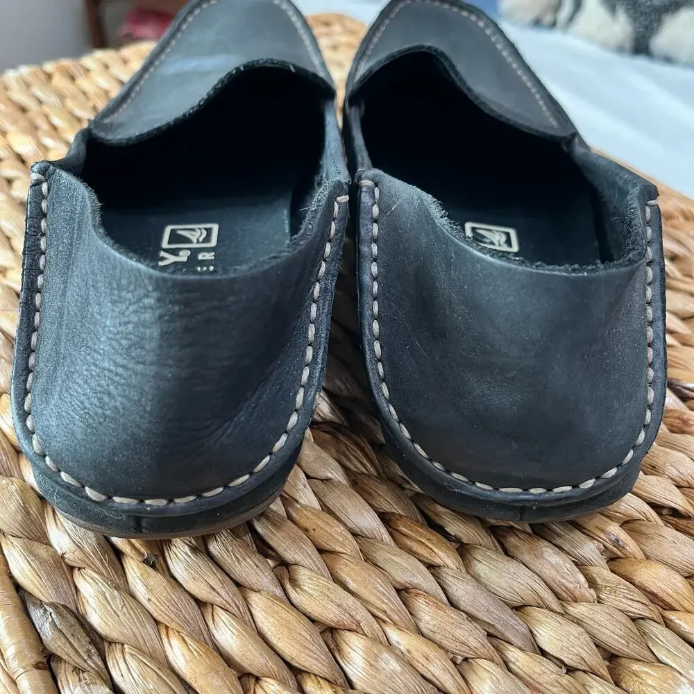 Sperry Topsider Men’s Driving Moccasins Black Leather Upper Size 9M‎